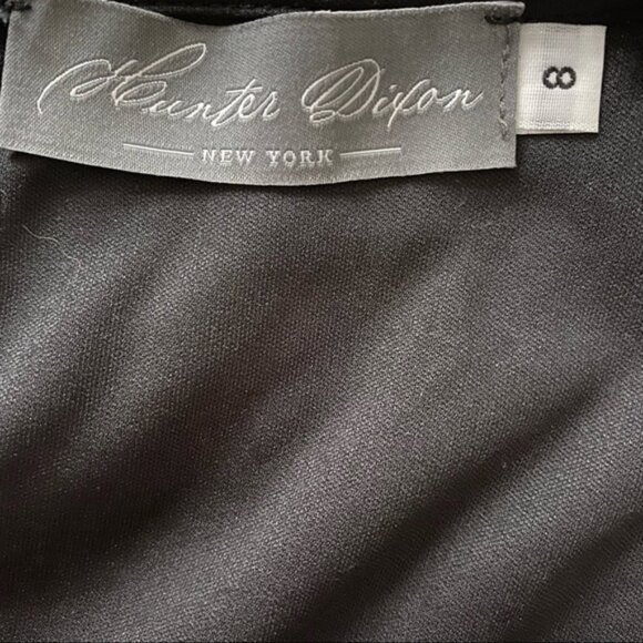 HUNTER DIXON ANTHROPOLOGIE DRESS MINI SHIFT BLACK GOLD METALLIC SILK SIZE 8 - Picture 10 of 11